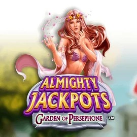Almighty Jackpots: Garden of Persephone by Novomatic, showcased at sskyhills.com – game logo