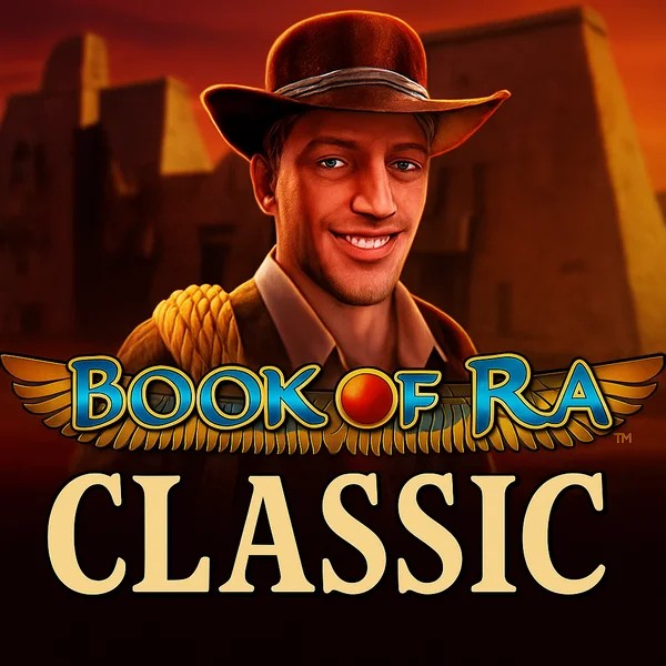 Book of Ra Classic slot logo by Novomatic at SkyHills Casino