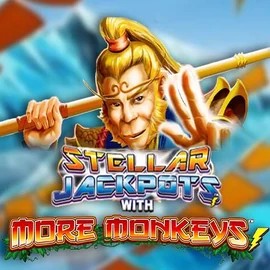 Stellar Jackpots with More Monkeys slot logo by Lightning Box Game at SkyHills Casino